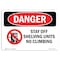 Signmission Safety Sign, OSHA Danger, 12" Height, Rigid Plastic, Stay Off Shelving Units No Climbing, Landscape OS-DS-P-1218-L-1794 - alternate 1